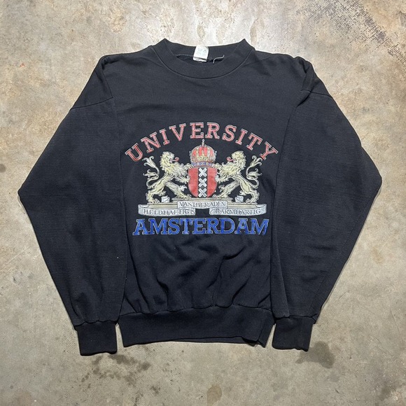 Vintage Other - Vintage 80s University of Amsterdam Black Sweatshirt